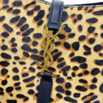 Saint Laurent Le 5 A 7 Supple Small In Pony Hair Leather Coffee